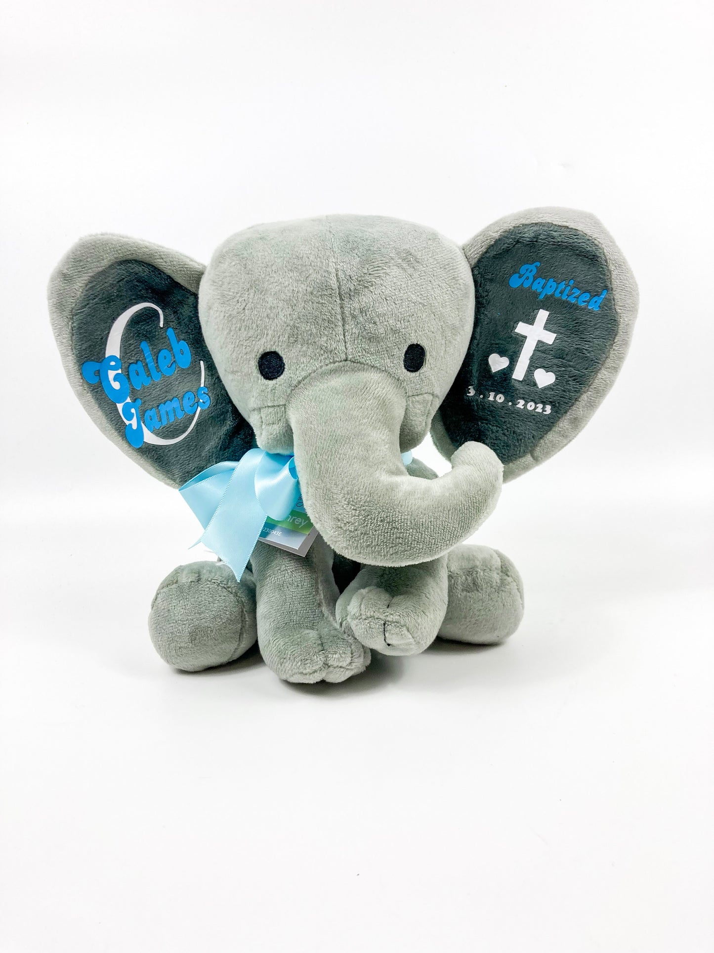 Personalized Baby Baptism Gift Box | Elephant, Bible, Bookmark