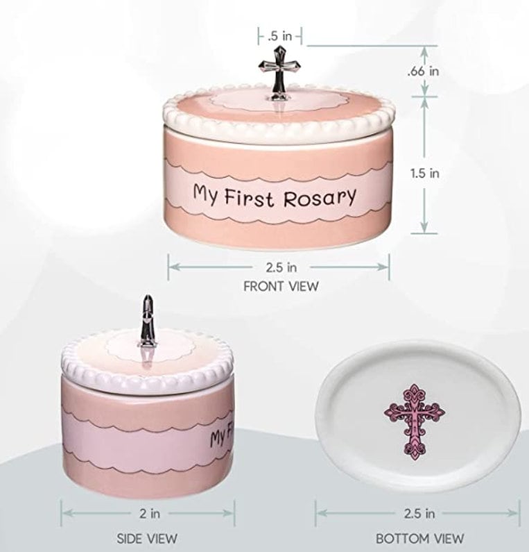 Personalized Baby Baptism Gift Box | Elephant and Pink Rosary
