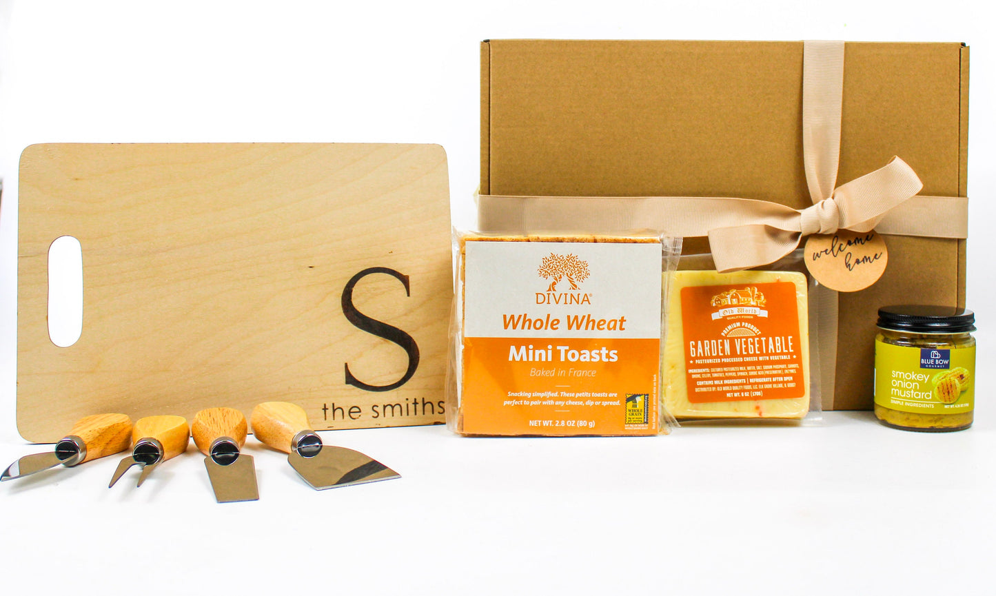 Personalized Housewarming Gift Box Personalized Cheese Board