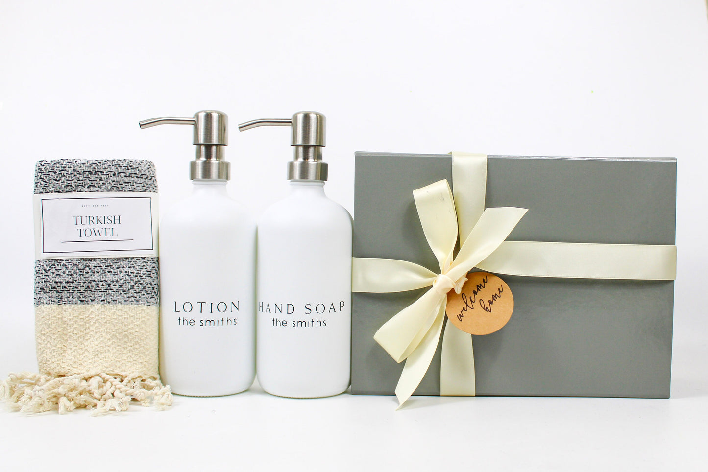 Personalized Housewarming Gift Box | Lotion Set & Turkish Towel Set